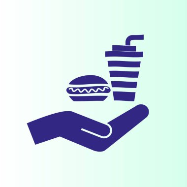 Sosisli ve içki vektör simgesi