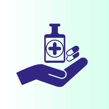 Tıp ve el vektör simgesi