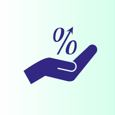 El vektör çizim üzerinde yüzde simgesi 