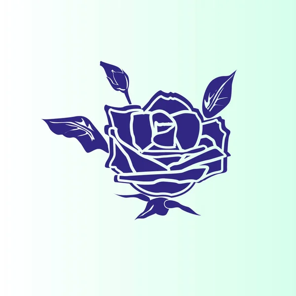 Simple Rose Vector Icon — Stock Vector