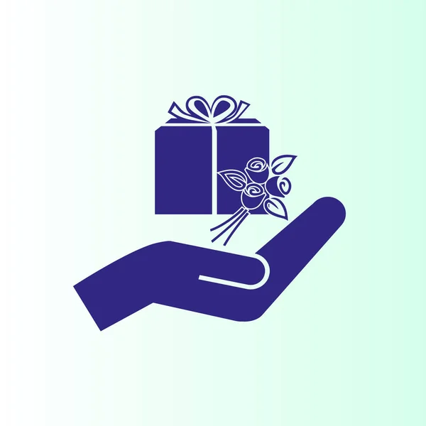 gift and hand vector icon