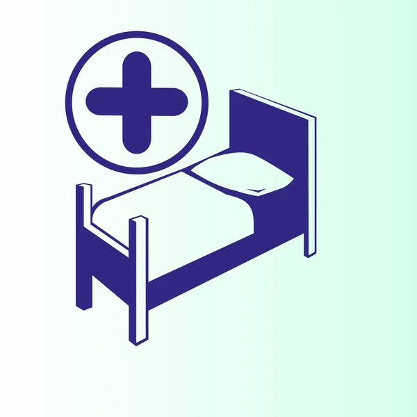 Απλή Νοσοκομείο Κρεβάτι Εικονογράφηση Διάνυσμα — Διανυσματικό Αρχείο