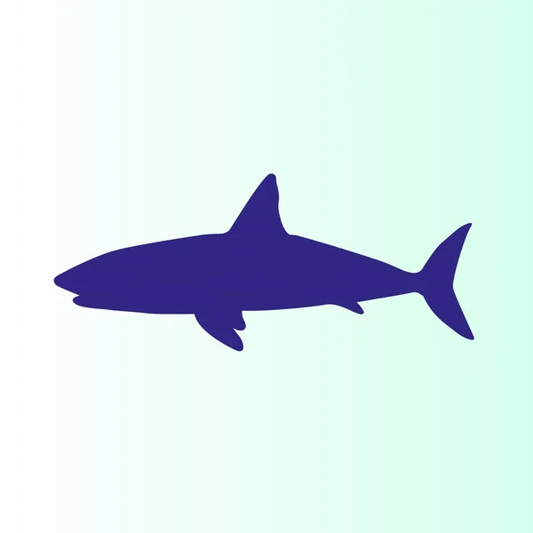 Simple Shark Vector Icon — Stock Vector