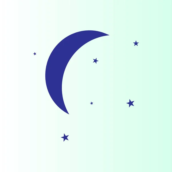 Значок Вектора Луны Звёзд — стоковый вектор