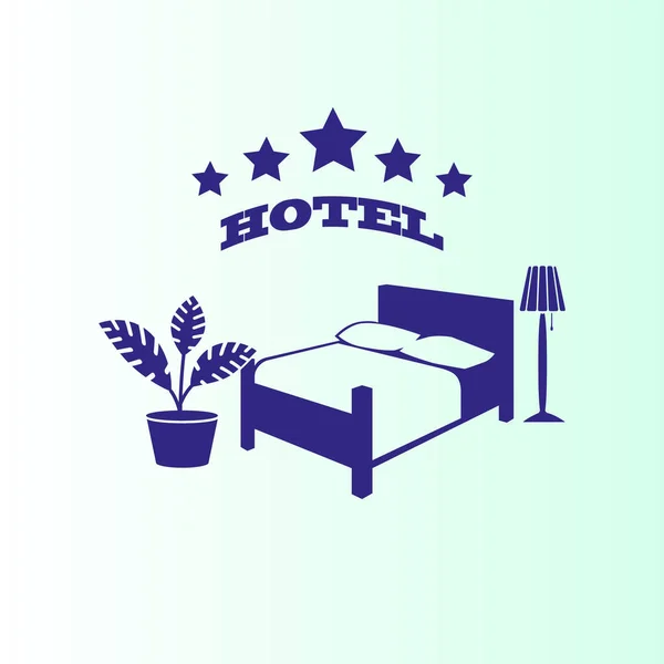 Vektor Illustration Tecken Hotellet — Stock vektor