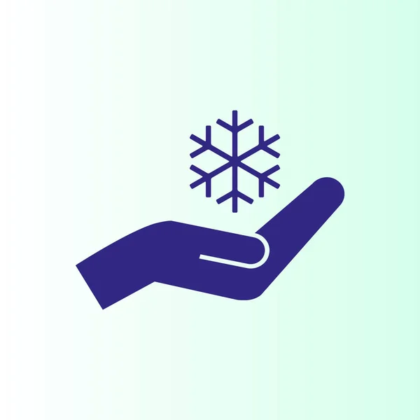 Simple Copo Nieve Mano Icono — Archivo Imágenes Vectoriales