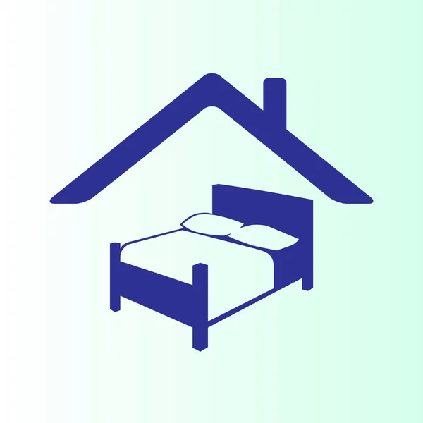 Einfaches Bett Vektor Symbol — Stockvektor