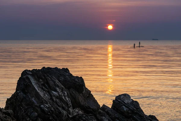 Vacker Utsikt Över Dramatisk Solnedgång Över Havet Resor Koncept — Stockfoto