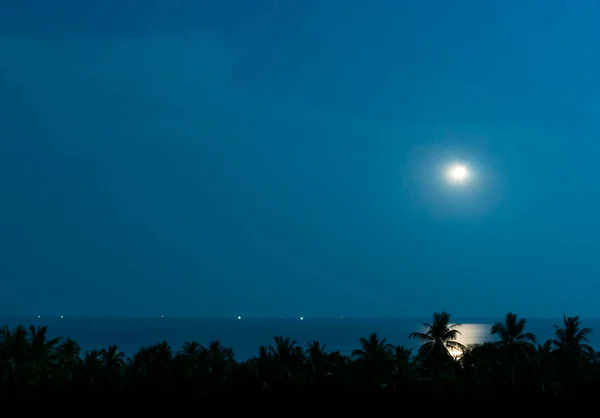 Paysage Naturel Avec Ciel Sombre Sur Mer Nuit — Photo