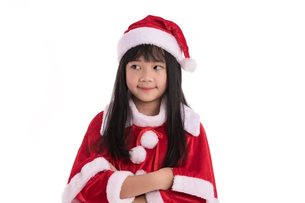 Gadis asia kecil di hari Natal — Stok Foto