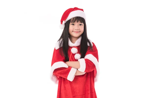 Pouco menina asiática no Natal — Fotografia de Stock