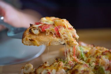 Taze fırın pizza pişmiş