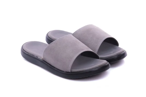 Grey leather sandal — Stock Photo, Image