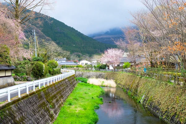 A tavaszi táj, Yufuin, Japán — Stock Fotó