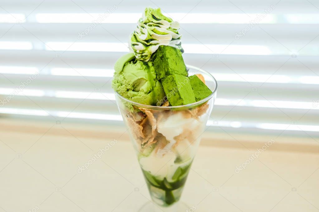 Green Tea Matcha Ice cream and Vanilla Parfait