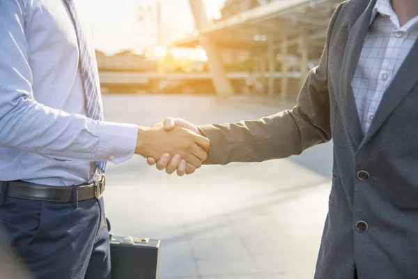 Team Business Partners Skakar Hand Tillsammans Till Hälsning Starta Ett — Stockfoto