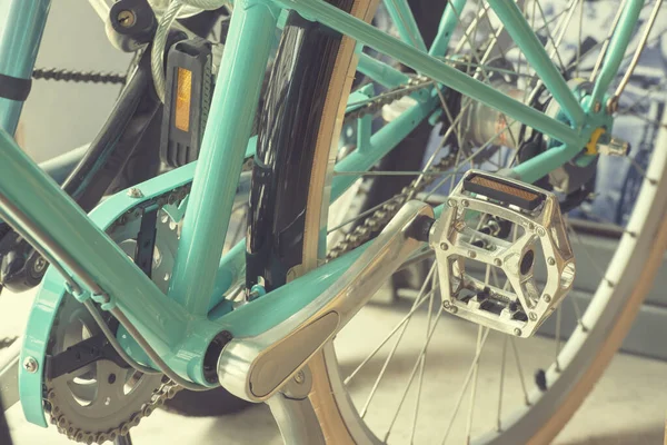 Vintage Bicycle Parte Del Interior Rueda Bicicleta Diseño Con Gente — Foto de Stock