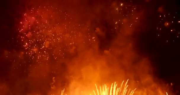 Fuochi Artificio Festeggiare Anniversario Felice Anno Nuovo 2020 Luglio Festa — Video Stock