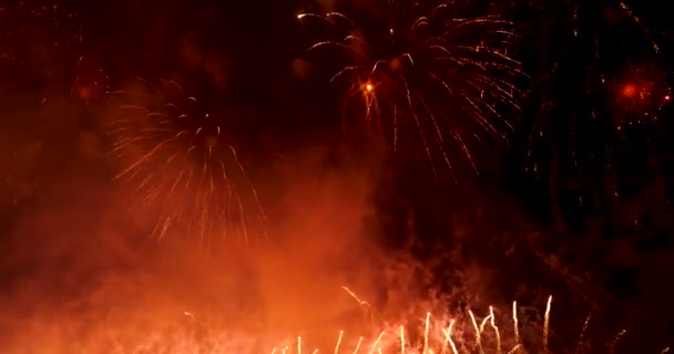 Fuegos Artificiales Celebran Aniversario Feliz Año Nuevo 2020 Julio Festival — Vídeos de Stock