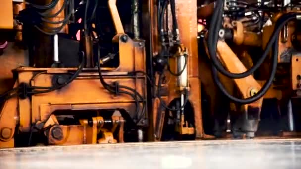 Двигатель Машина Двигаться Тропам Железнодорожной Промышленности Металлической Мощности Стали — стоковое видео
