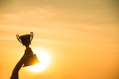 Kazanan altın kupa ödülünü alır. Siluet en iyi ödül ödülü profesyonel şampiyon meydan okuma takımının altın spor kupasını kafasının üstünde tutması. Kazan-kazan spor takımı konsepti