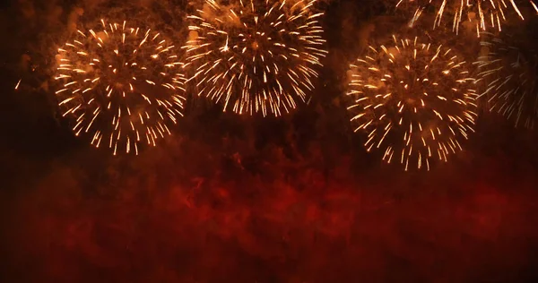 Fajerwerki Świętują Rocznicę Szczęśliwego Nowego Roku 2020 Lipca Festiwalu Wakacyjnego — Zdjęcie stockowe