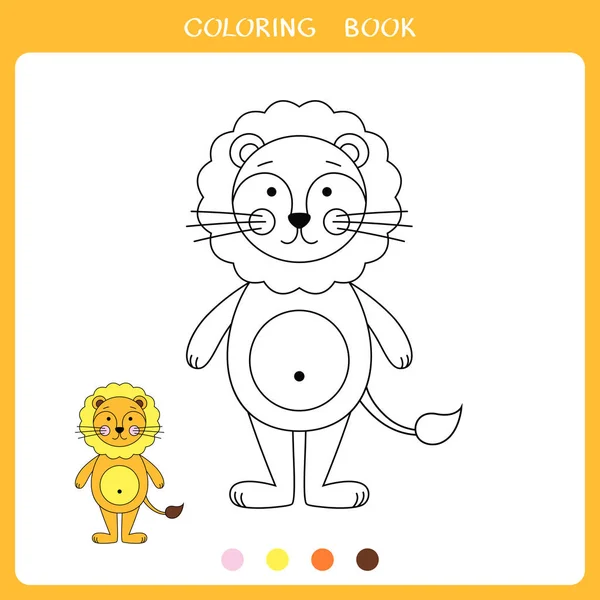 Juego Educativo Simple Para Los Niños Ilustración Vectorial León Para — Vector de stock