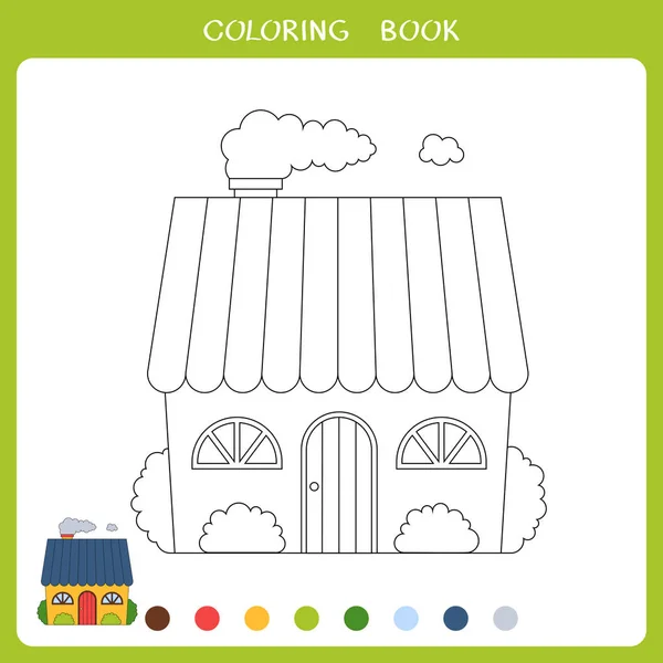 Juego Educativo Simple Para Los Niños Ilustración Vectorial Casa Divertida — Vector de stock