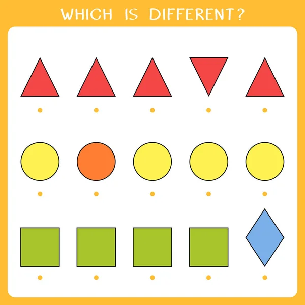 Simpel Logisch Spel Voor Kinderen Zoek Vreemde Groep Vectorillustratie — Stockvector