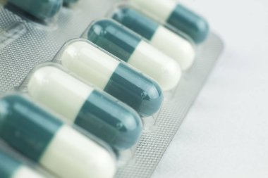 Yeşil hap makro çekimi