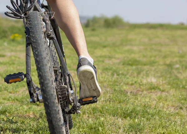 Mountain bike rider on a off road track