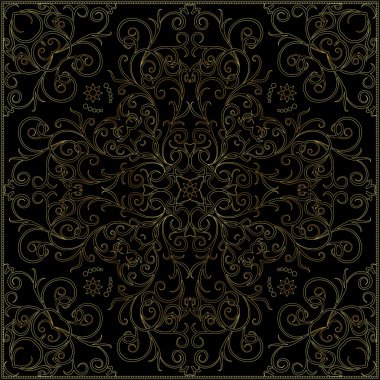 Altın desenli bandana.