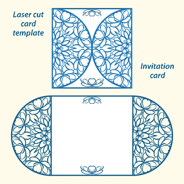 Lazercut vektör düğün davetiye şablon.