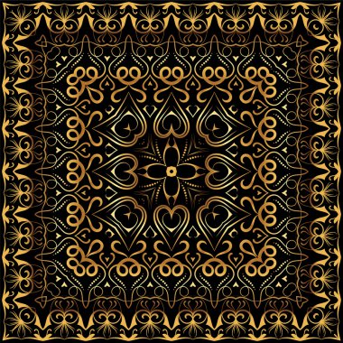 Altın desenli bandana.