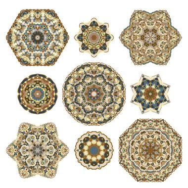 Soyut dairesel öğeleri kümesi.