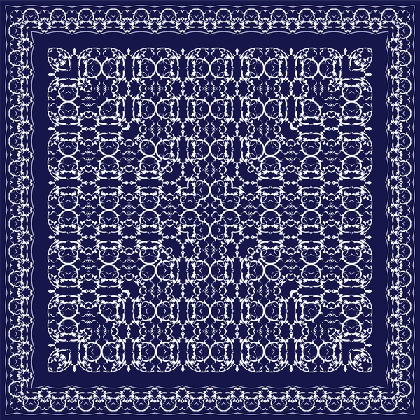 Синий шарф с белым рисунком — стоковый вектор