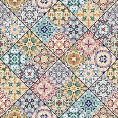 Turuncu ve yeşil soyut desenler