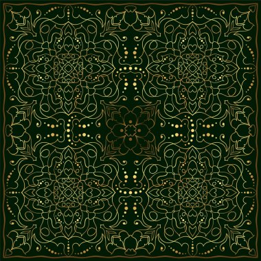 Altın desenli bandana.