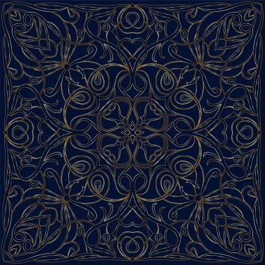 Altın desenli bandana.