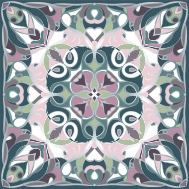 Parlak yeşil ve Lila mendil