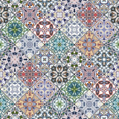 Turuncu ve yeşil soyut desenler