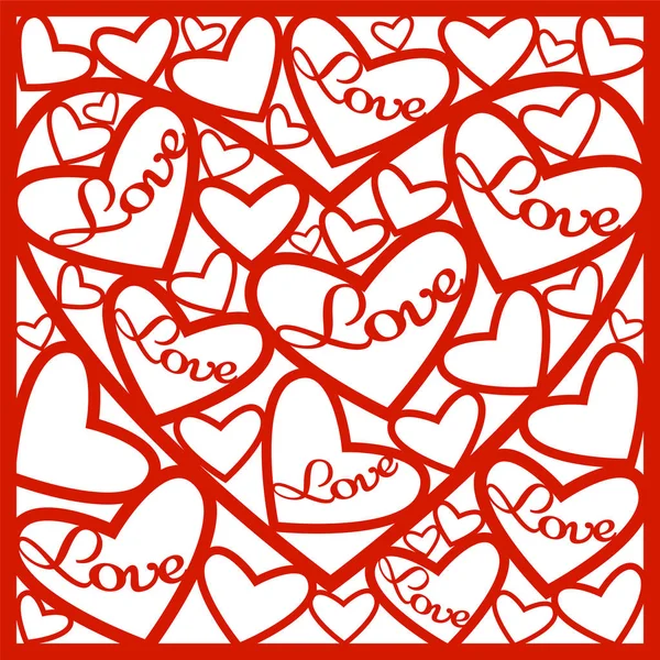 Kırmızı kalp tebrik kartı.