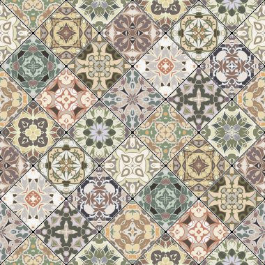 Mozaik kümedeki soyut desenler.