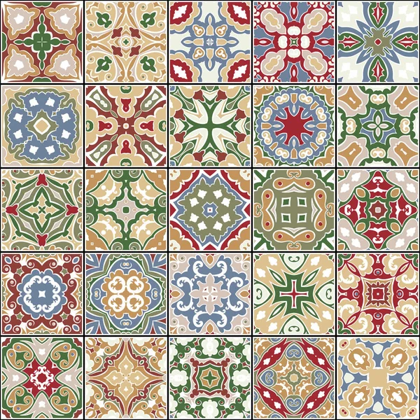 Colección de azulejos de cerámica — Archivo Imágenes Vectoriales