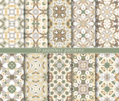 On kesintisiz soyut desen seti.