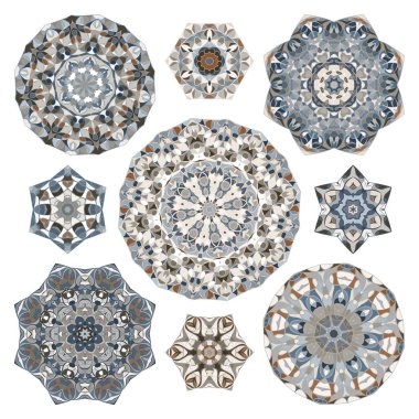 Soyut dairesel öğeleri kümesi.