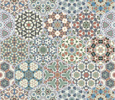 Vektör altıgen şekillerinin ayarla.