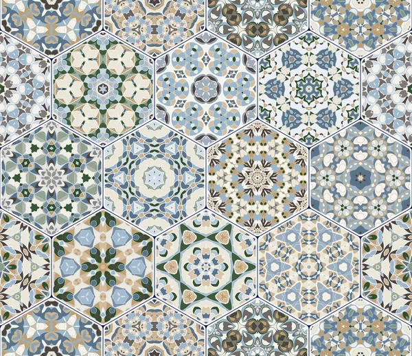 Conjunto vectorial de patrones hexagonales . — Archivo Imágenes Vectoriales