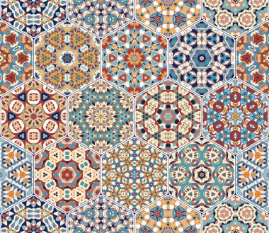 Vektör altıgen şekillerinin ayarla.