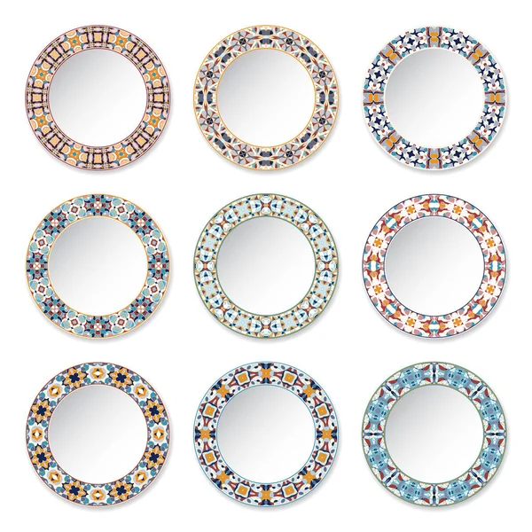 Set of decorative plates — Stock Vector